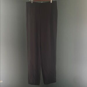 J. Crew Black Straight-Leg Trousers silky fabric 12tall